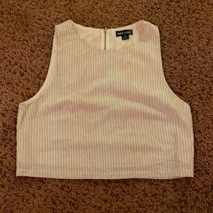 White and gray striped blouse